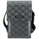 Сумка Lagerfeld Wallet Phone Bag PU Saffiano Monogram для смартфонов, серебристая