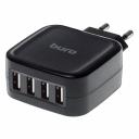 Сетевое зарядное устройство BURO TJ-286B, 4xUSB, 5 A, black