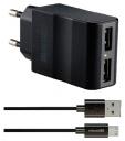 Сетевое зарядное устройство InterStep Travel Charger,2xUSB, 2,1 A,(IS-TC-MICRO2KRT-000B20)