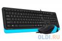 A-4Tech Клавиатура + мышь A4 Fstyler F1010 BLUE клав:черный/синий мышь:черный/синий USB[1147546]