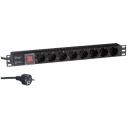 Exegate EX280843RUS Блок розеток ExeGate ServerPro PDU-19H804 Al-8S-EU2.5-SW, 19,1U, алюм, 8Schuko, евровилка, 2.5м