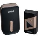 Звонок электронный 220В черный с золотистым Uniel UDB-095W-R1T1-38S-BL/GL