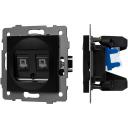 Механизм встраиваемый компьютерной розетки двойной SCT-MPC2-PL-BK-V (RJ-45, CAT6) Arlight 049853