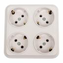 Четырехместная розетка Розетка Bylectrica 4-местная ОУ с заз.конт., квадратная, серия ВАРИАНТ, белый, РА16-0192