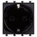 Avanti Розетка "Черный квадрат", 2P+E, с защитными шторками, 2 модульная DKC (4402002), цена за 1 шт