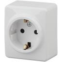 Розетка накладная с заземлением и шторками (белый) ЭРА 11-2204-01