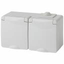 11-2604-03 Розетка ЭРА Эксперт 11-2604-03 2х2P+E гориз. IP65 шторки 16A-250В ОУ серый, цена за 1 шт