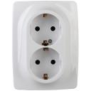 Розетка встраиваемая двойная с заземлением (белый) ЭРА 12-2106-01