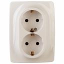 12-2106-02 12-2106-02 ЭРА Розетка 2X2P+E Schuko, 16A-250В, IP20, Эра12, слоновая кость, цена за 1 шт