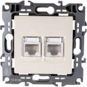 Двойная информационная розетка Информационная двойная розетка ЭРА 12-3108-02 2XRJ45, IP20, 12, слоновая кость Б0014730
