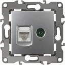 ТВ-розетка встраиваемая и Ethernet RJ-45 (алюминий) ЭРА 12-3110-03
