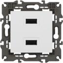 Розетка встраиваемая USBх2 (белый) ЭРА 14-4110-01