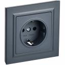 BRITE Розетка 1-местная с заземлением с защитными шторками 16А в сборе РСР14-1-0-БрМ маренго IEK, цена за 1 шт