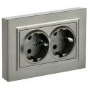 Розетка 2-м СП BRITE РС12-3-БрШ 16А в сборе с заземл. без защ. шторок шампань | код BR-R21-16-K37-F | IEK ( 1шт. )