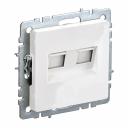 Двойная розетка IEK Brite rj11+rj45 рк/т12-брб категория 5e, белый BR-KT20-O-1-K01