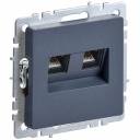 BRITE Розетка компьютерная двойная RJ45 кат.6 РК11-2-БрМ маренго IEK, цена за 1 шт