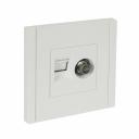 FORTE&PIANO Розетка двойная TV+RJ45 кат.6 FP237 белый IEK, цена за 1 шт
