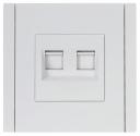 Розетка компьютерная двойная IEK FP-K20-2-K01 FORTE&PIANO RJ45 кат.6 FP234 белый