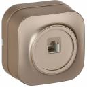 GLORY Розетка для открытой установки телефонная RJ11 РТ20-ХШм шампань матовый IEK, цена за 1 шт