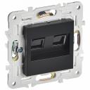 SKANDY Розетка компьютерная двойная RJ45 кат.5E SK-K03Bl черный IEK, цена за 1 шт