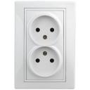 1-204-01 Intro Розетка 2х2P, 16А-250В, IP20, СУ, Plano, белый