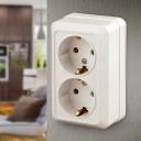 2-204-02 Розетка Intro Quadro 2-204-02 с заземлением двойная 2х2P+E Schuko, 16А-250В, IP20, ОУ, слоновая кость, цена за 1 шт