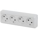 Розетка четырехместная Intro Quadro 2-207-01 без заземления открытой установки 16А 250В белый