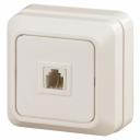 2-302-02 Розетка Intro Quadro 2-302-02 телефонная RJ11, IP20, ОУ, слоновая кость, цена за 1 шт