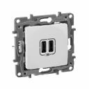 ETIKA Розетка USB A+A 15Вт белый, цена за 1 шт