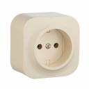 QUTEO Розетка 1-местная для открытой установки без заземления без защитных шторок 16А слоновая кость, цена за 1 шт