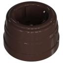 МезонинЪ / Ретро розетка пластиковая двухполюсная, с заземляющим контактом, цвет - коричневый. Серия "Усадьба"