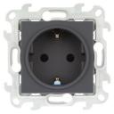 Simon 24 Графит Розетка 2К+3 Sсhuko без защитных шторок