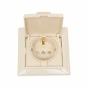 Одноместная розетка Розетка Bylectrica, 1-местная СУ с заз.конт. со шторкой с крышкой, серия СТИЛЬ, бежевый РС16-364
