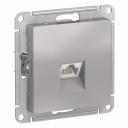 Розетка ATLASDESIGN компьютерная RJ45 механизм алюминий Systeme (Schneider) (ATN000383), цена за 1 шт