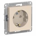 Розетка ATLASDESIGN с заземлением со шторками 16А механизм бежевый Systeme (Schneider) (ATN000245), цена за 1 шт