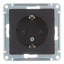 Розетка Systeme Electric AtlasDesign встраиваемая карбон (ATN001043)