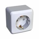 ЭТЮД Розетка наружная с заземлением со шторками белая Systeme (Schneider) (PA16-004B), цена за 1 шт