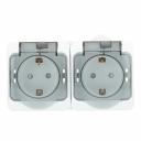 Розетка Systeme Electric Этюд накладная белая со шторками с крышкой (PA16-244B)