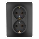 Розетка Systeme Electric Glossa встраиваемая антрацит (GSL000724)