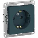 Розетка 1-м СП AtlasDesign 16А IP20 с заземл. механизм изумруд SE ATN000843