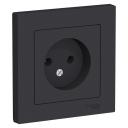 Розетка Schneider Electric ATN001040 AtlasDesign, без заземления, 16А, в сборе, карбон