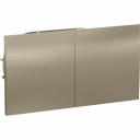 Двойная розетка Systeme Electric AtlasDesign Шампань, с заземлением, со шторками, с крышкой SE ATN000528