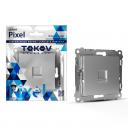 Розетка Tokov Electric Pixel компьютерная 1-м цвет алюминий