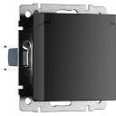 Розетка встраиваемая с заземлением с защит. крышкой и шторками (черный матовый) IP44 Werkel W1171208 (a069582)