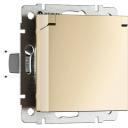 Розетка встраиваемая с заземлением с защит. крышкой и шторками (шампань) IP44 Werkel W1171211 (a069581)