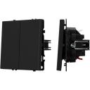 Механизм выключателя двухклавишный проходной SWT-NOBE-MKP2-SFPL-BK (230V, 10A) (Arlight) 054255