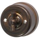 Выключатель Bironi Лизетта пластик 2 кл, пластик, цвет Бронза