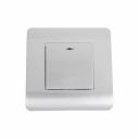 Выключатель 1-клавишный CHINT NEW3-E 10А, с подсветкой, серебро 431393