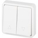 Проходной переключатель одноклавишный встраиваемый для жалюзи (белый) IP55 ЭРА 11-1528-01