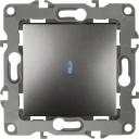 Выключатель с подсветкой ЭРА 12110212 10АХ250В, IP20, графит Б0019280